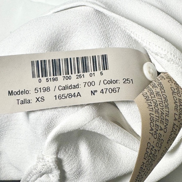 Massimo Dutti Sleeveless Mock Neck Mini White Viscose Dress Sz XS - Picture 5 of 6